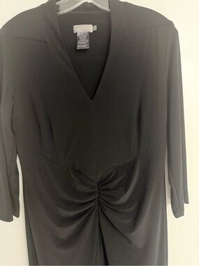Black Midi Dress‎ with Front Twist